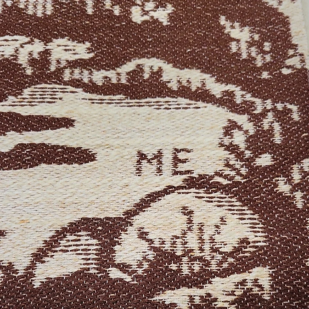 Margareta Eriksson Family Of Moose Brown and Cream Patterned Textile